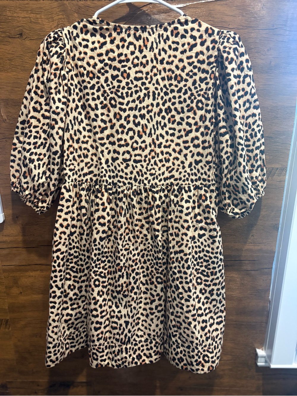 Band of the Free Leopard Print Tie-Front Mini Dress in Beige - Picture 6 of 7